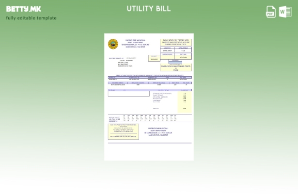 Модерен стил шаблон за комунални сметки на Одделот за комунални услуги за светли